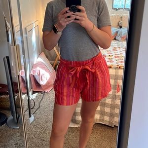 New LOFT Striped Linen High Waist Shorts- Size XS